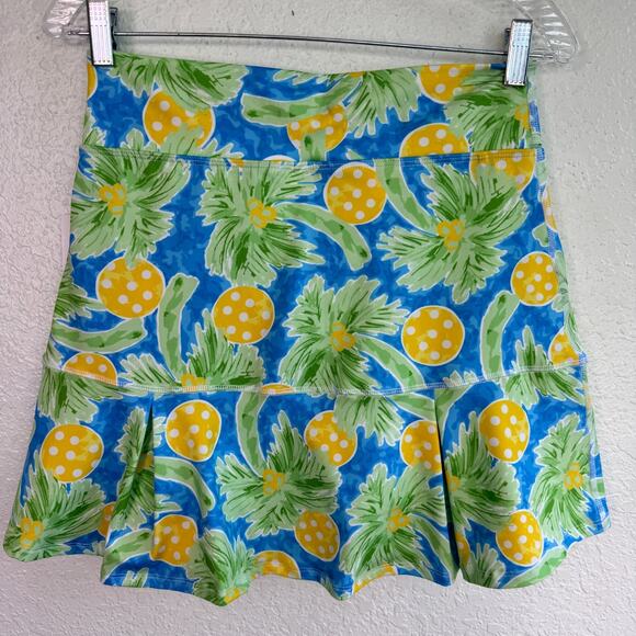 Pickleball Bella Skort Womens 2 Kick Pleat Athletic Tennis Palm Tree NEW Medium - Picture 2 of 8